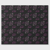 Modern Roze & Zwart Rancher Cowboy Pet laarzen Cadeaupapier (Vlak)