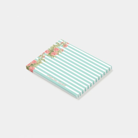 Modern, Rozen op Stripes-Personalized Post-it® Notes (Schuin)