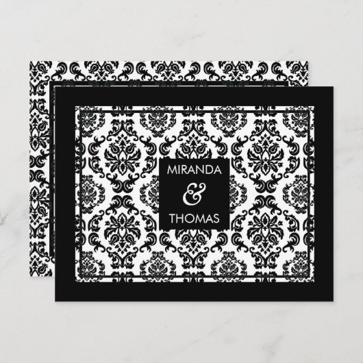 MODERN RSVP REPLY CARD: kleurt 10 Kaart (Voorkant / Achterkant)