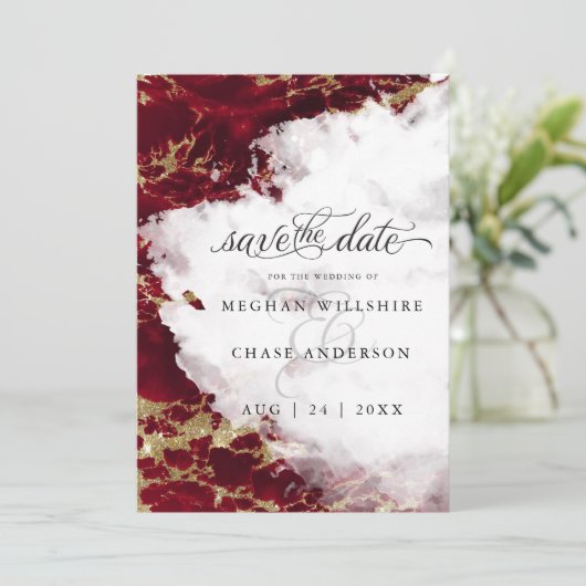 Modern Ruby Waterverf Geode Barefoot Bride™ (Staand voorkant)