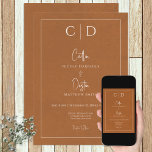 Modern Rust Minimal Monogram Wedding Invitation<br><div class="desc">This design is simple yet elegant,  complete with the groom and bride's initials. The background has a weathered,  aged appearance. Simple,  classic,  but unique. This card is part of the Modern Rust Minimal Monogram Wedding Suite created by Simply Farmhouse Press.</div>