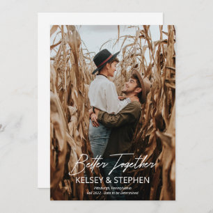 Modern Rustic Better Together Photo Verloving Aankondiging