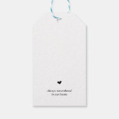 Modern Rustic Black, Funeral Memorial Service Cadeaulabel (Achterkant)