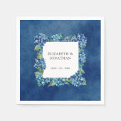 Modern Rustic Blue Hydrangeas Floral Wedding Servet (Voorkant)