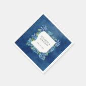 Modern Rustic Blue Hydrangeas Floral Wedding Servet (Hoek)