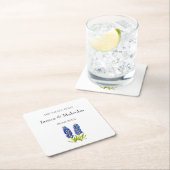 Modern Rustic Bluebonnet Custom Boho Gifts Wedding Vierkante Kartonnen Onderzetter (Insitu)