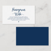Modern Rustic Boerderij, Navy Blue Honeymoon Wish Informatiekaartje (Voorkant / Achterkant)