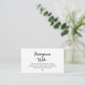 Modern Rustic Boerderij, zwart script, Honeymoon W Informatiekaartje (Staand voorkant)