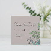 Modern Rustic Botanical Wedding Save The Date (Staand voorkant)