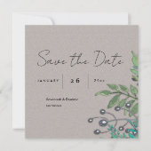 Modern Rustic Botanical Wedding Save The Date (Voorkant)
