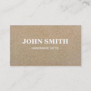Modern Rustic brown Kraft Sand Paper Visitekaartje