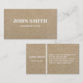 Modern Rustic brown Kraft Sand Paper Visitekaartje (Voorkant / Achterkant)