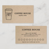 Modern Rustic Brown Simple Cute Coffee Klantenkaartje (Voorkant / Achterkant)
