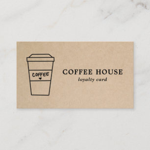 Modern Rustic Brown Simple Cute Coffee Klantenkaartje