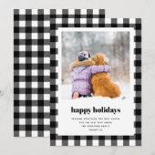 Modern Rustic Buffalo Pset Foto Feestdagenkaart (Voorkant / Achterkant)