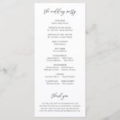 Modern Rustic Calligraphy Wedding Ceremony Program Programma (Achterkant)