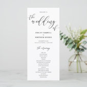 Modern Rustic Calligraphy Wedding Ceremony Program Programma (Staand voorkant)