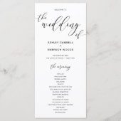 Modern Rustic Calligraphy Wedding Ceremony Program Programma (Voorkant)