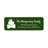 Modern Rustic Campfire & Family Name Etiket (Voorkant)
