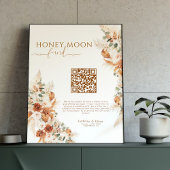 Modern Rustic Cash Honeymoon Fund QR Code Wedding Poster
