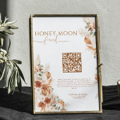 Modern Rustic Cash Honeymoon Fund QR Code Wedding Poster
