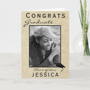 Modern Rustic Congrats Afstuderen Afstuderen Foto Kaart