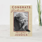 Modern Rustic Congrats Afstuderen Afstuderen Foto Kaart (Voorkant)