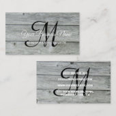 Modern Rustic Country Barn Monogram Script Visitekaartje (Voorkant / Achterkant)