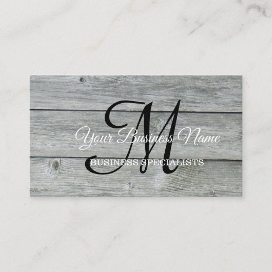 Modern Rustic Country Barn Monogram Script Visitekaartje (Voorkant)