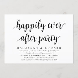 Modern Rustic Cute Black Script, Wedding Elopement Kaart