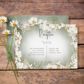 Modern Rustic Daisy Lijst Green Wedding Reception Informatiekaartje