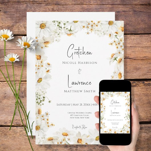 Modern Rustic Daisy Lijst Kaart
