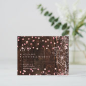 Modern Rustic Dusty Roos Pink Confetti Wedding Briefkaart (Staand voorkant)