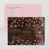 Modern Rustic Dusty Roos Pink Confetti Wedding Briefkaart (Voorkant / Achterkant)