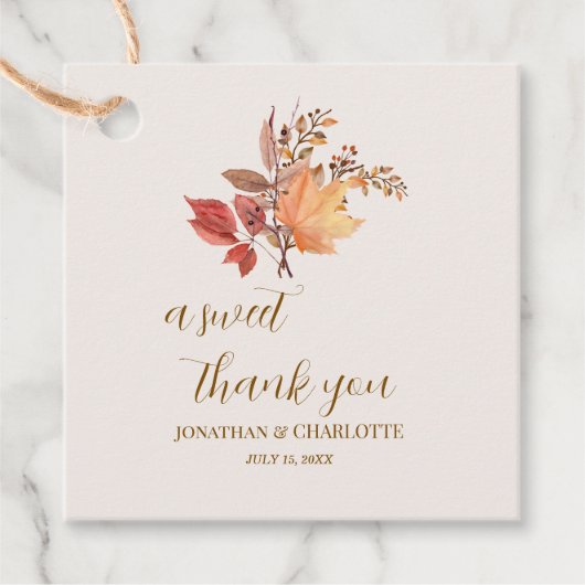 Modern Rustic Fall Boho Flower Wedding Bedankjes Labels (Voorkant)