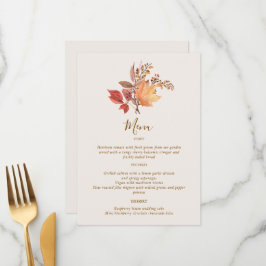 Modern Rustic Fall Boho Flower Wedding Menu