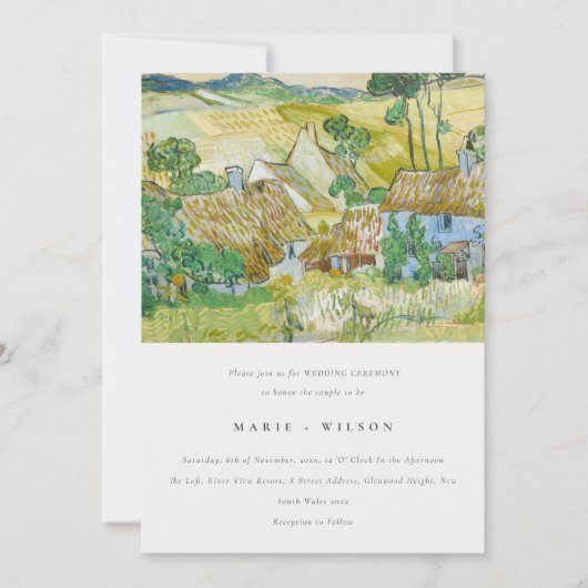 Modern Rustic Fields Mountain Landscape Wedding Kaart (Voorkant)