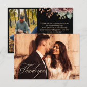Modern Rustic Floral Fall wedding photo Bedankkaart (Voorkant / Achterkant)