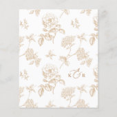 Modern Rustic Gold Floral Wedding Menus (Dos)