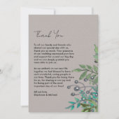 Modern Rustic Greenery Wedding Bedankkaart (Voorkant)