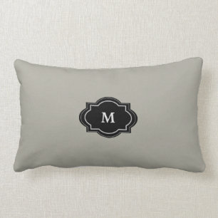 Modern Rustic Grey Green Monogram Sierkussen Kussen