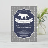 Modern Rustic Grey & White Wolf Arrows Baby shower Kaart (Staand voorkant)