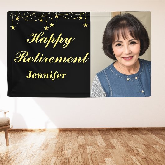 Modern Rustic Happy Retirement Aangepaste naam Fot Spandoek