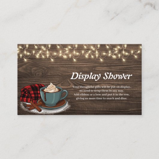 Modern Rustic Hot Cocoa Cozy Baby shower Informatiekaartje (Voorkant)