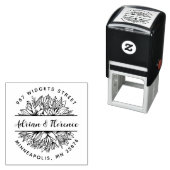 Modern & Rustic Huwelijksretouradres met Botanisch Zelfinktende Stempel (In situ)