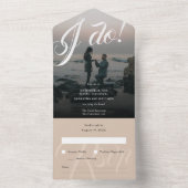 Modern Rustic I Do Verloving Photo Wedding All In One Uitnodiging (Binnen)