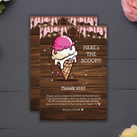 Modern Rustic Ice Cream Scoop Drawing Baby shower