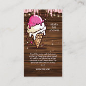 Modern Rustic Ice Cream Scoop Drawing Baby shower Informatiekaartje (Voorkant)