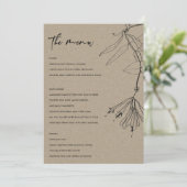 MODERN RUSTIC KRAFT BLACK LINE DRAAIEND FLORAL MEN MENU (Staand voorkant)