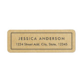 Modern Rustic Kraft Retouradres Etiket (Voorkant)